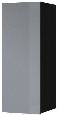 Závesná skrinka HEMI 08 L/P čierna / šedé sklo