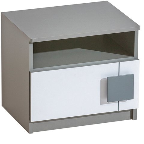 Nočný stolík Guliver II 12, šedá/biela
